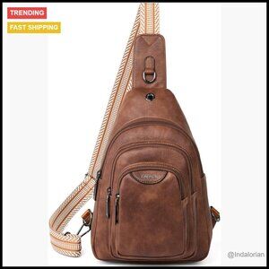 Crossbody Sling Bag Anti Theft Fanny Pack Vegan Leather Casual Travel Purse